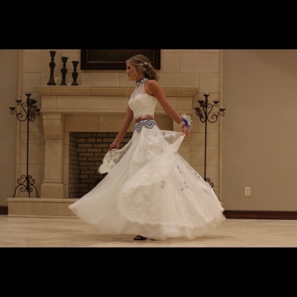 Sherri Hill 50997 Two Piece Ivory/Royal - Picture 10 of 10